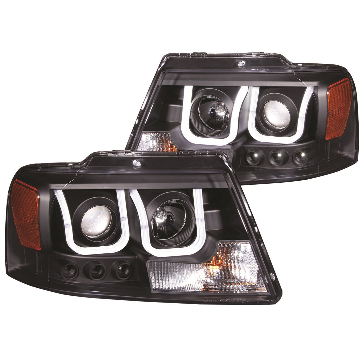 Projector Headlights w U-Bar Black