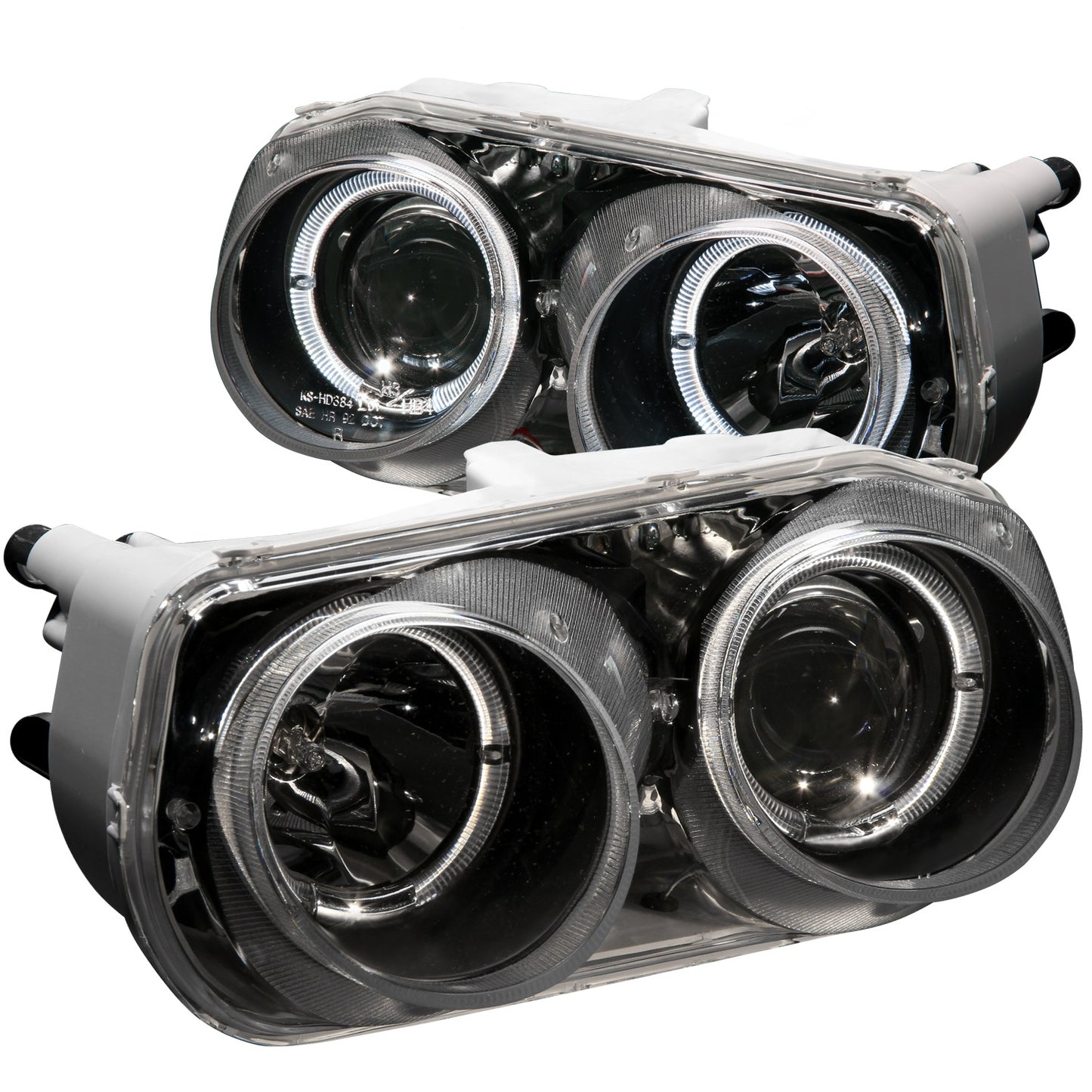 Projector Headlights w Halo Black