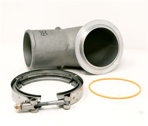 ~(2 lbs. 6X6X6)~ Aluminum 90 Degree Elbow to 3in outlet for S400 V band Compressor Outlet. Includes 3in elbow O Ring and Stainless Steel V band Clamp