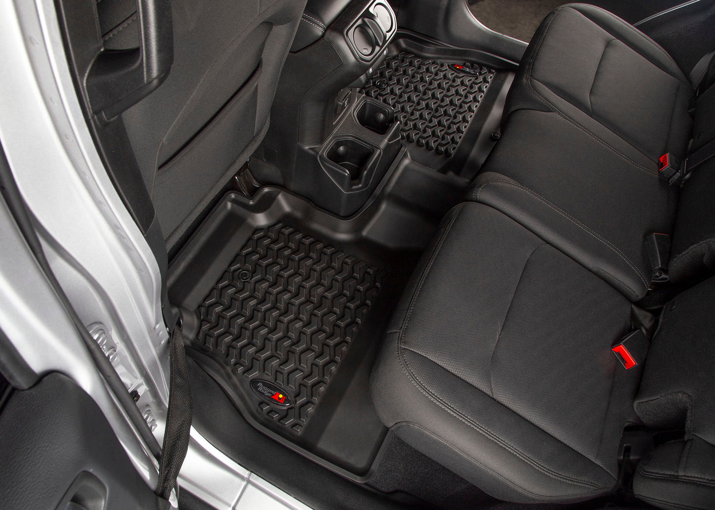 ~(17 lbs. 39X17X5)~ Floor Liner Front Rear Black 2018-2020 Jeep Wrangler JL 4 Dr