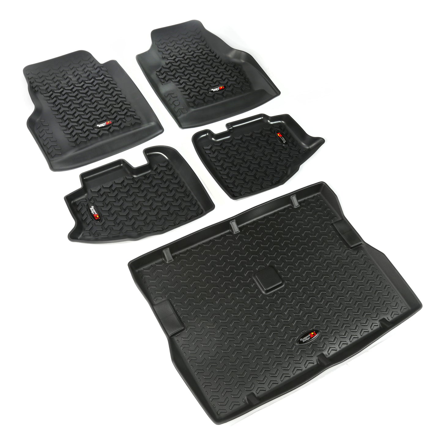 ~(20 lbs. 47X28X6)~ Floor Liner Front Rear Cargo Black 1997-2006 Jeep Wrangler TJ