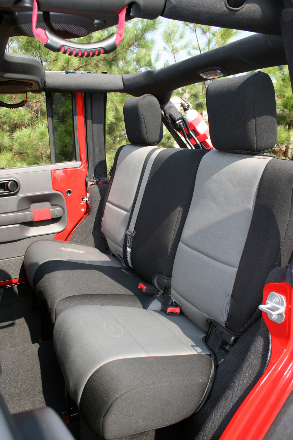 ~(11 lbs. 25X22X9)~ Seat Cover Kit Black Gray 07-10 Jeep Wrangler JK 2 Door