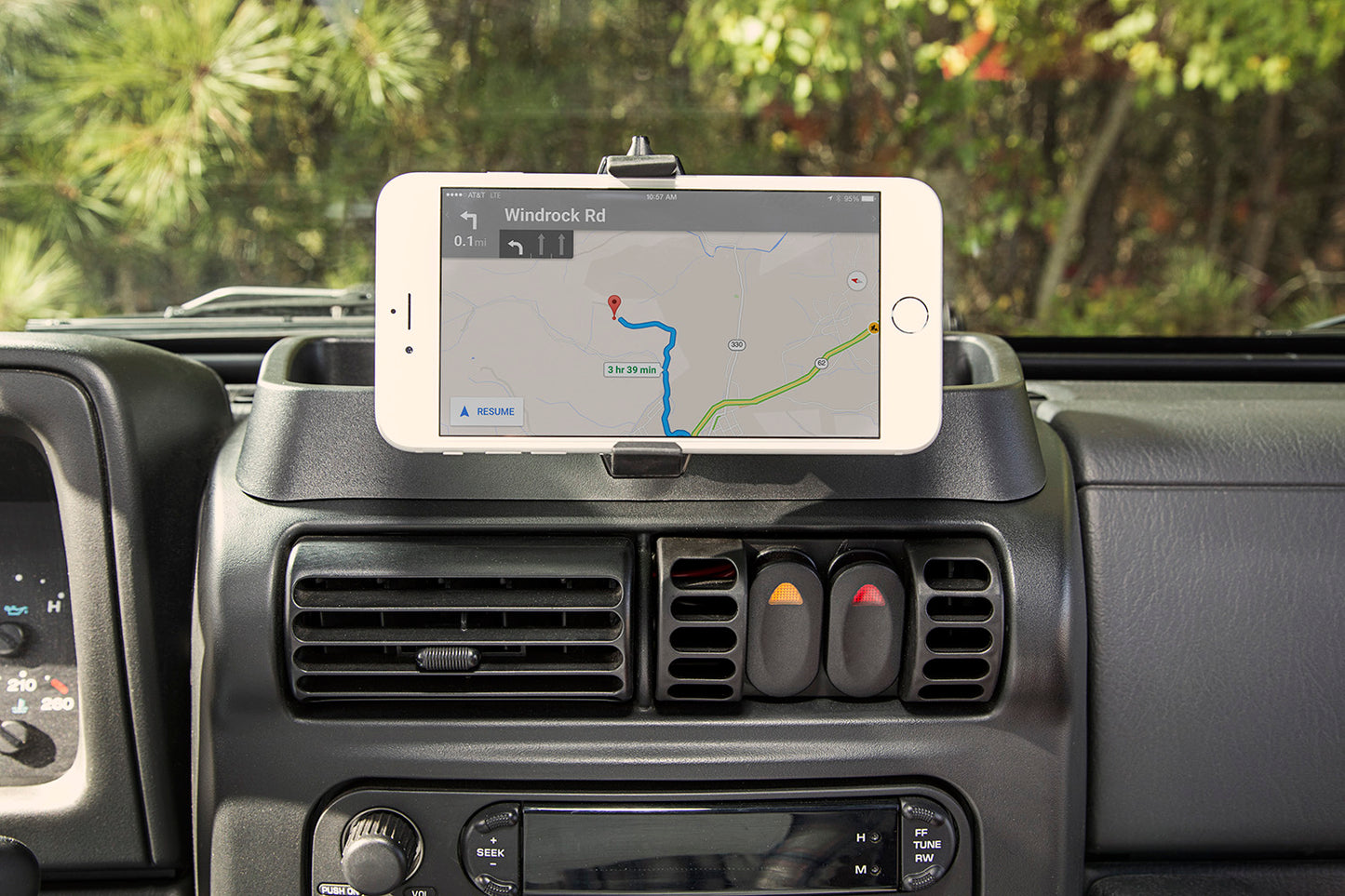 ~(1 lbs. 13X7X3)~ Dash Multi-Mount Phone Holder 97-06 Jeep Wrangler TJ LJ