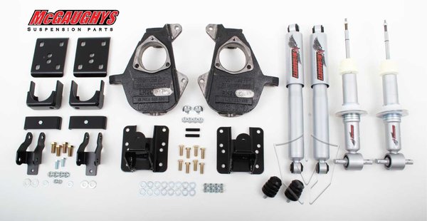 ~(70 lbs. 22X16X9)~ 2014 GM TRUCK (1/2TON 2WD) 3/5 OR 4/6 SPINDLES (W/ADJUSTABLE FRONT STRUTS) REAR SHOCKSFLIP KIT ADJ. REAR HANGERSREAR SHOCK EXTENDERS