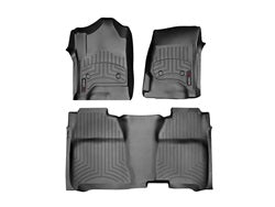 Black Front and Rear Floorliners Chevrolet Silverado 1500 2014 Fits Crew Cab: fits models with 2st row bench seatiing; W O Manal 4x4 floor mounted shifter