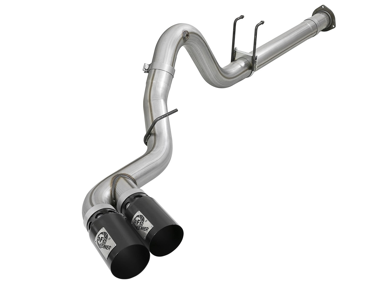~(67 lbs. 49X23X13)~ Rebel XD 4 IN 409 Stainless Steel DPF-Back Exhaust System w/Black Tip Ford Diesel Trucks 17-20 V8-6.7L (td)