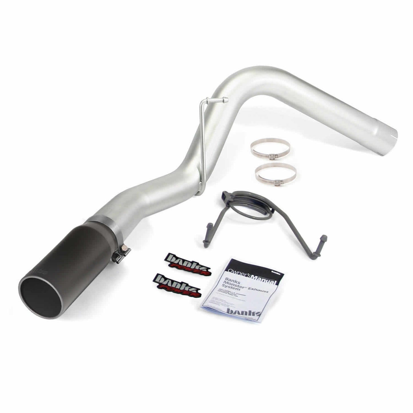 ~(36 lbs. 39X14X11)~ Monster Exhaust 4.0 Single S/S-Black Tip - 2013-18 Ram 6.7L CCSB