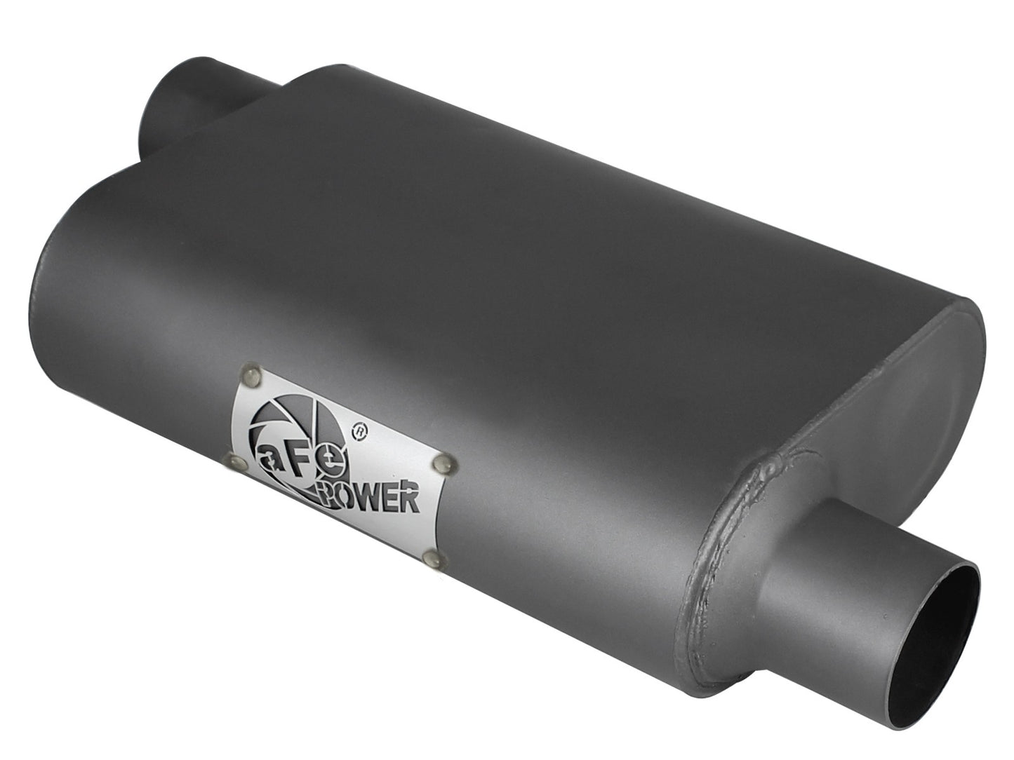 Scorpion Aluminized Steel Muffler 2-1/2 IN ID Offset/Offset x 10 IN W x 4 IN H x 13 IN L - Oval Body
