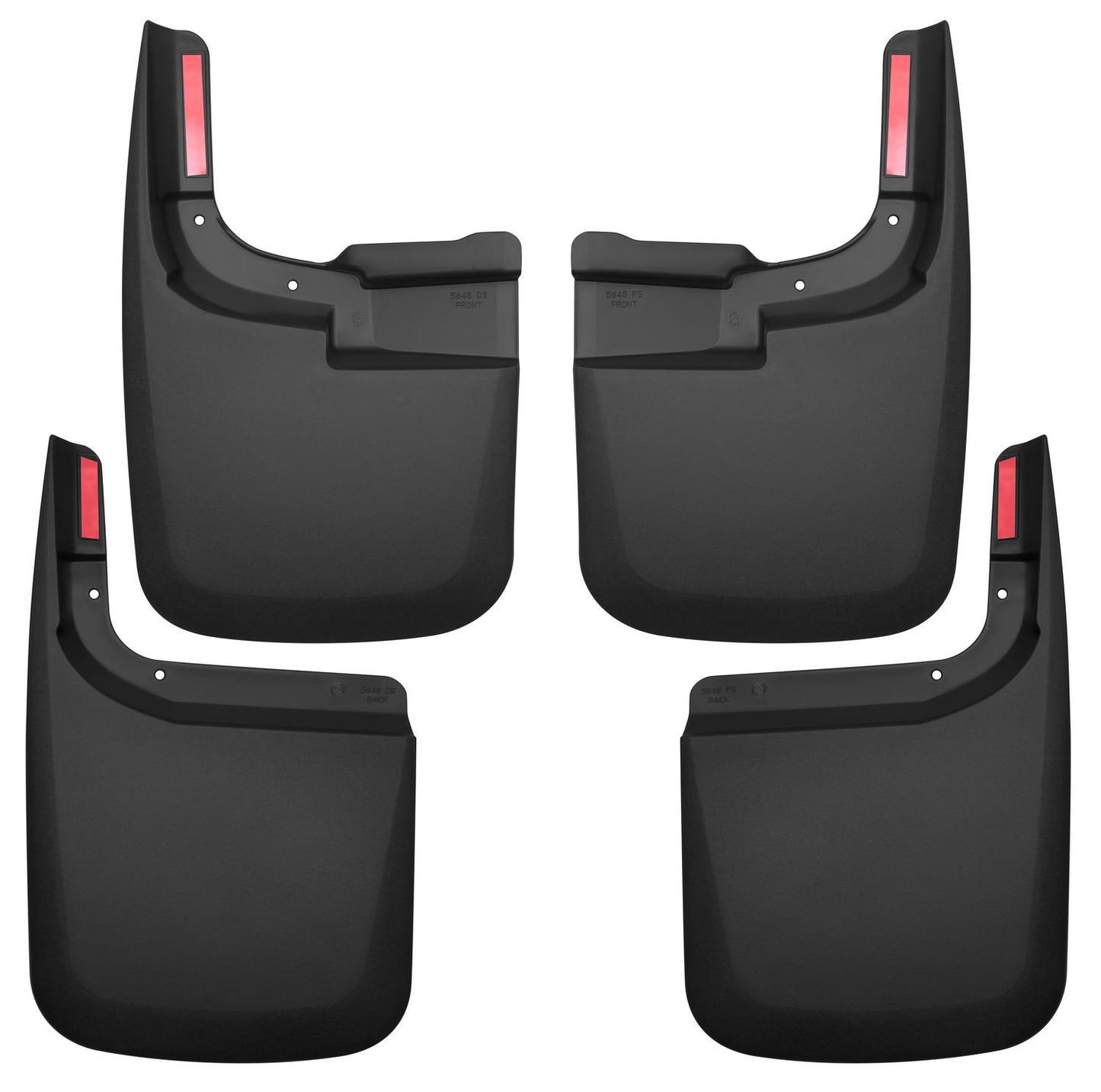 ~(4.5 lbs. 19X13X5)~ Custom Mud GuardsFront and Rear Mud Guard SetTPO - Thermoplastic OlefinBlack