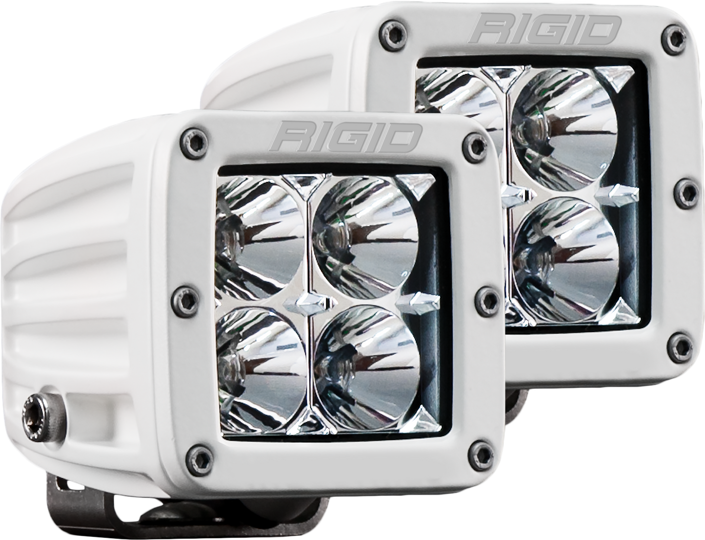 ~(4 lbs. 8X6X6)~ WHITE D-SERIES PRO FLOOD SURFACE MOUNT PAIR