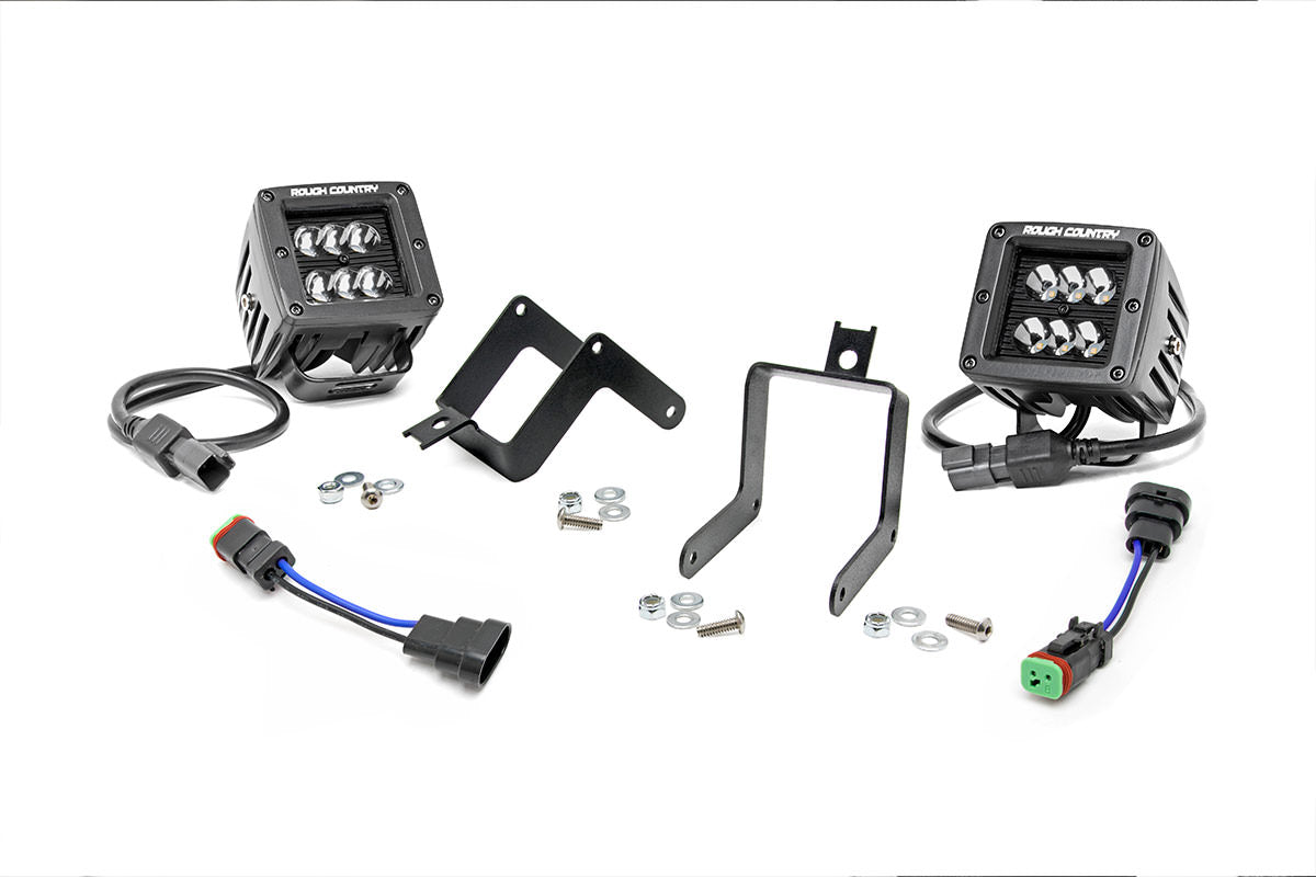LED Light Fog Mount 2 Black Pair Ford Super Duty (11-16)