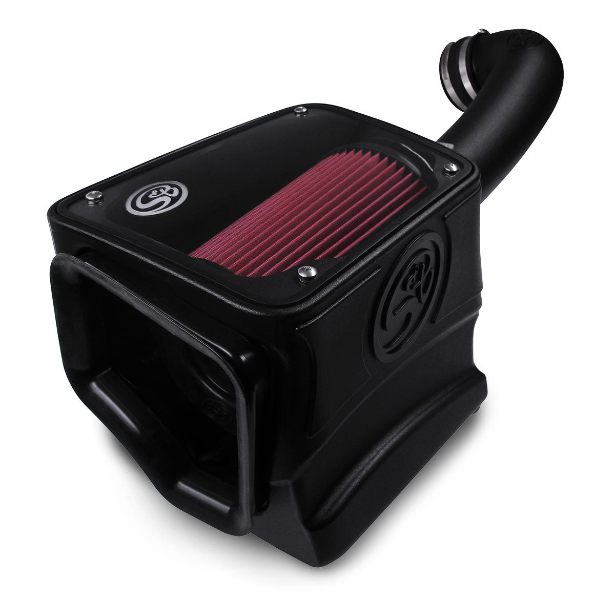 ~(16 lbs. 26X17X15)~ Cold Air Intake For 14-16 Silverado Sierra 1500 5.3L 6.2L 15-16 Tahoe Suburban Yukon (XL)(Denali) 1500 5.3L 6.2L Cotton Cleanable Red S B