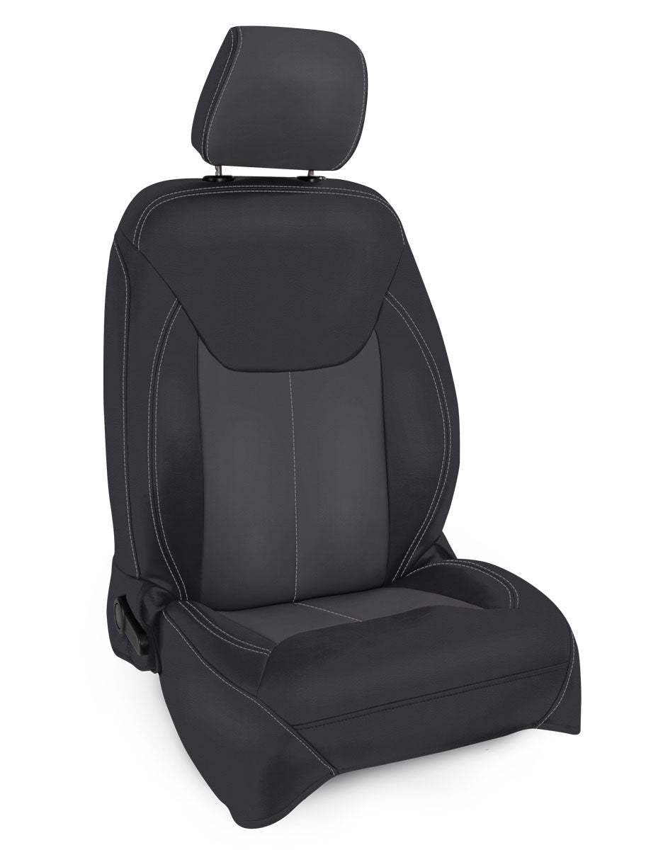 Front Seat Covers for 13- 17 Jeep Wrangler JK 2 door or 4 door (Pair) Black and grey