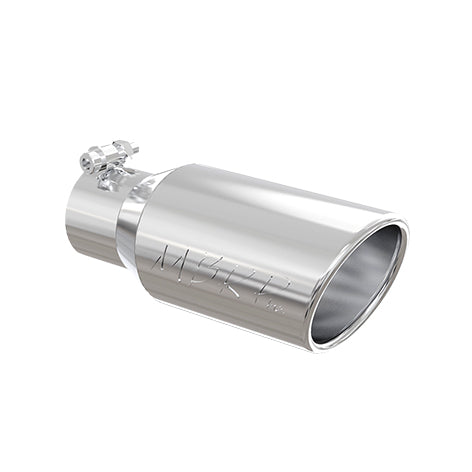 ~(2.2 lbs. 15X7X7)~ Universal T304 Stainless Steel Tip 4in OD Angled Cut Rolled End 3in inlet 10in length