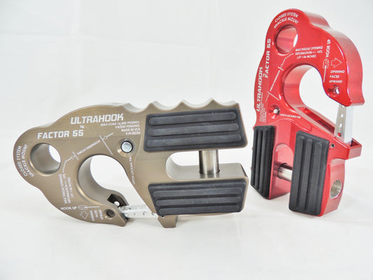 ~(2.2 lbs. 7X5X3)~ ULTRAHOOK WINCH HOOK WITH SHACKLE MOUNT  RED
