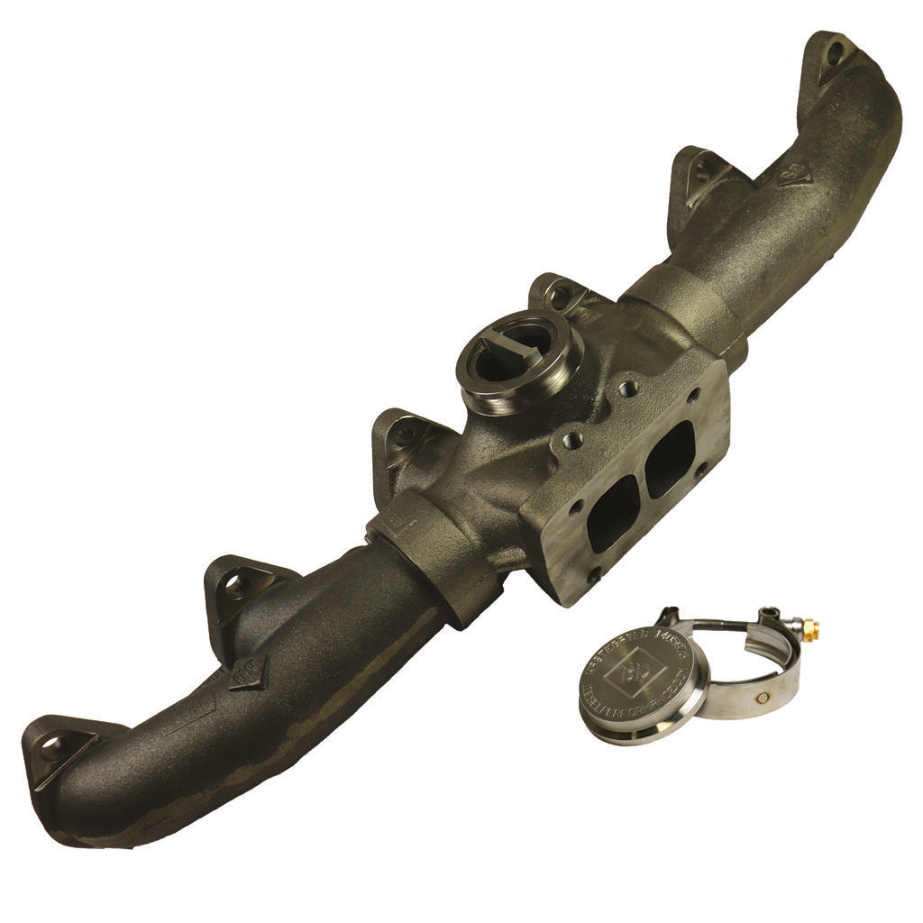~(26 lbs. 27X6X5)~ Exhaust Wastegated Manifold T4 Mount / 20-degree - Dodge 1998.5-2017 5.9L/6.7L