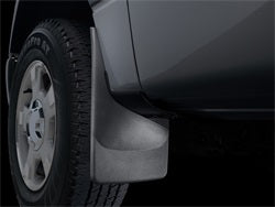 ~(6 lbs. 38X26X8)~ Black No Drill Mudflaps Dodge Ram Truck 1500 2009 - 2014 With fender flares; A plastic rock chip trim piece may need to be removed to ensure proper installation.