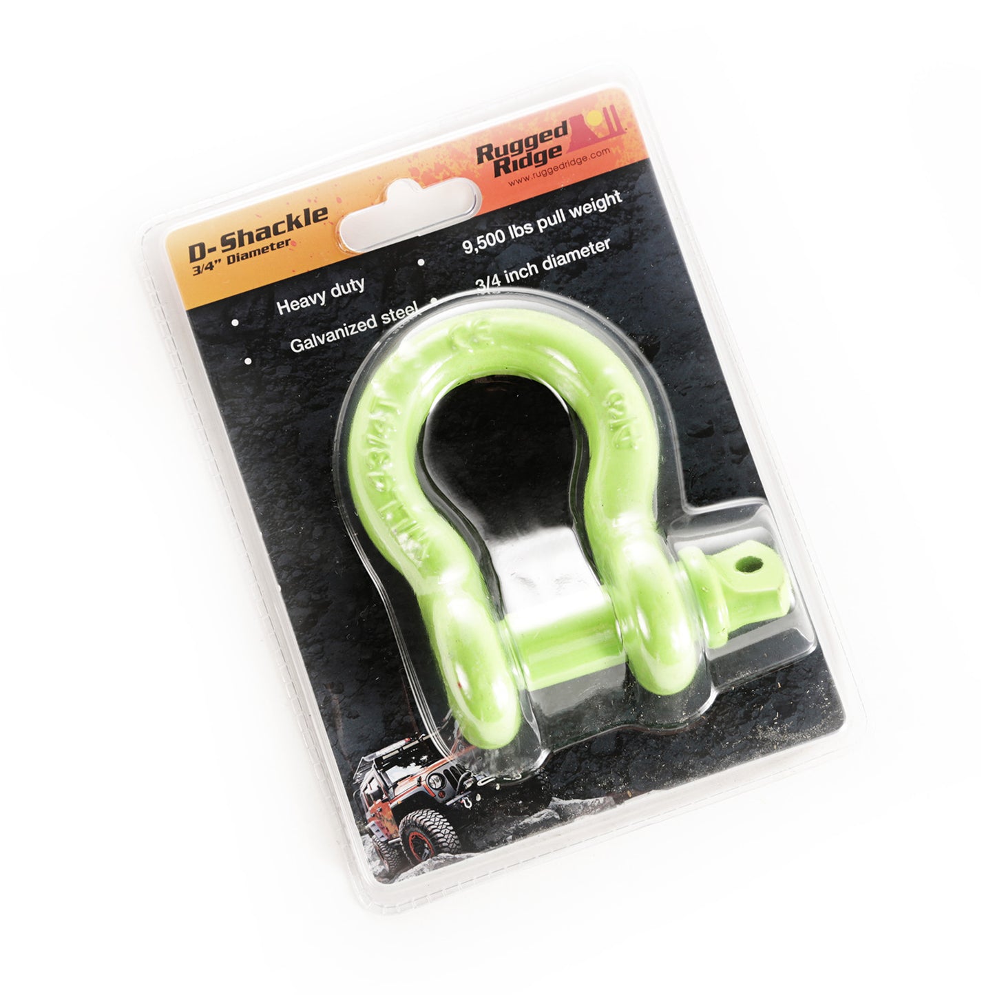 ~(2.2 lbs. 8X6X2)~ D-Ring Shackle 3 4 inch 9500 Lb Green