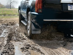 ~(2.4 lbs. 19X12X3)~ Black No Drill MudFlaps Ford F150 Reg/Sup/CrewCab 2004 - 2007 without flares; Rear MudFlap will not fit Flareside stylebox; Will not fit Raptor model; does not fit models with wheel well liner