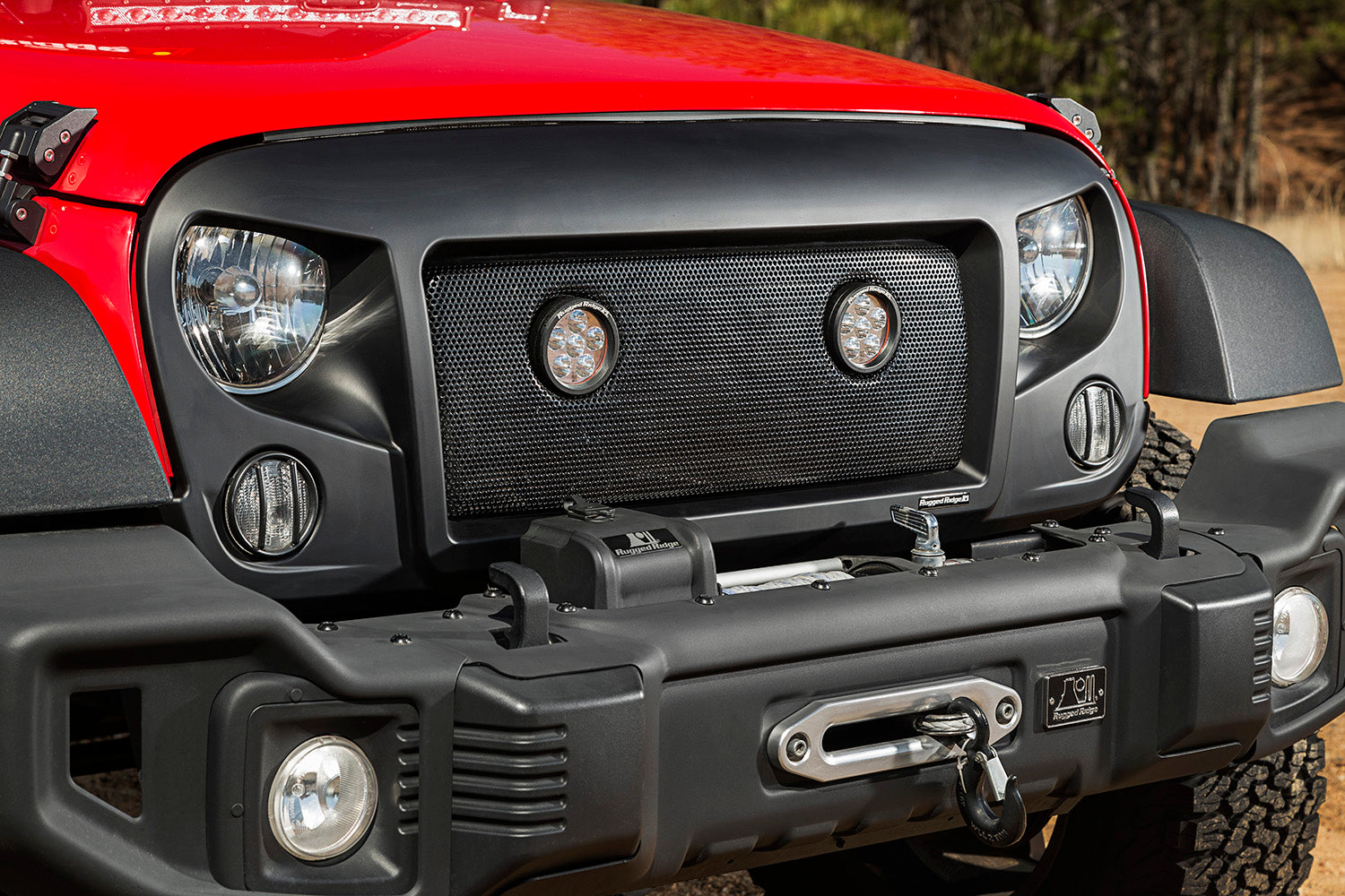 ~(17.5 lbs. 50X32X7)~ Spartan Grille Insert Kit LED Lights 07-18 Jeep Wrangler JK