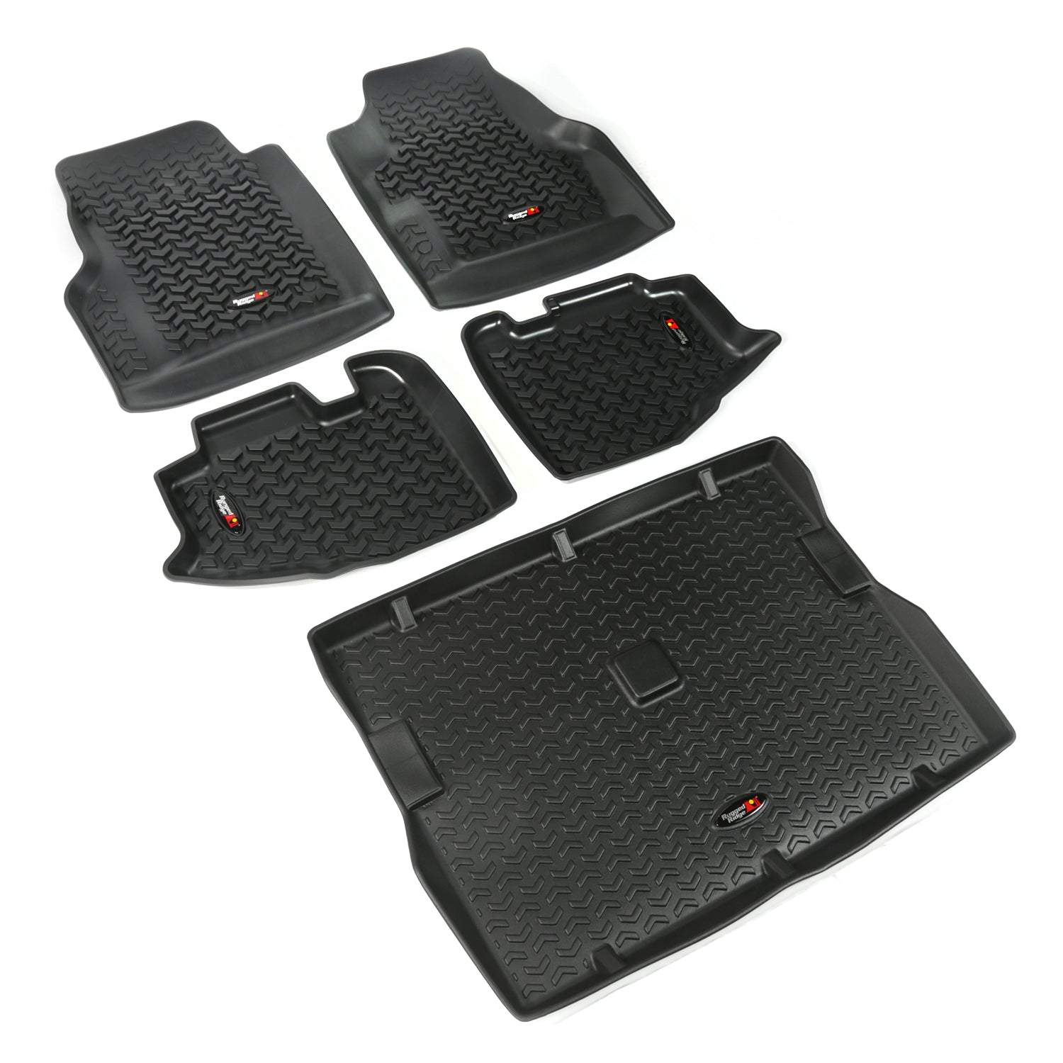 ~(20 lbs. 47X28X6)~ Floor Liner Front Rear Cargo Black 1997-2006 Jeep Wrangler TJ