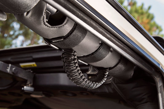 ~(0.8 lbs. 13X6X4)~ Grab Handle Kit Paracord Black Black 55-21  Jeep CJ Wrangler Gladiator