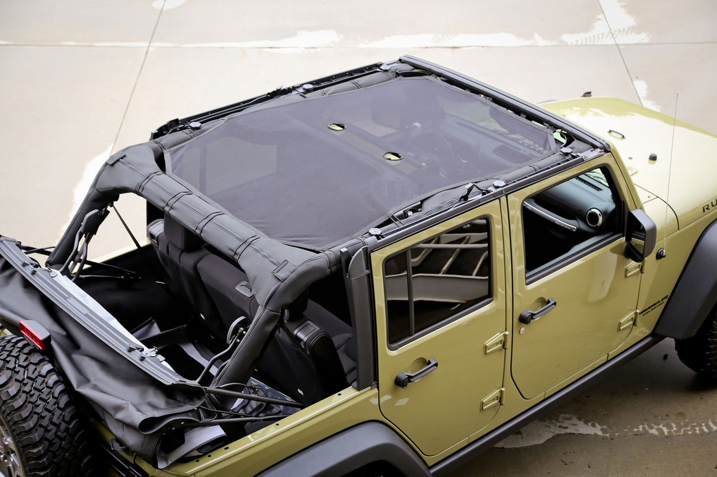 ~(3 lbs. 14X6X5)~ Eclipse Sun Shade Full Black 07-18 Jeep Wrangler JKU 4 Door