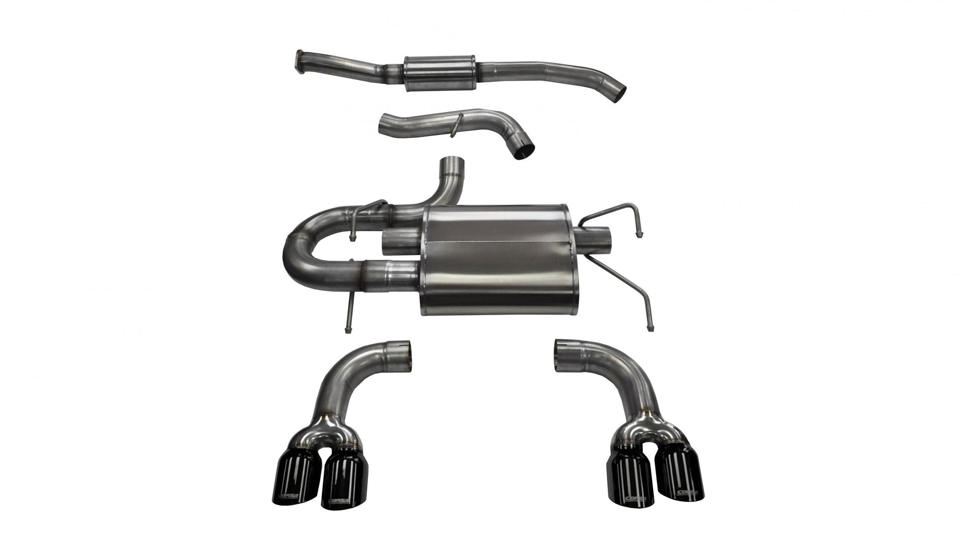 ~(67 lbs. 35X21X15)~ 3.0 Inch Cat-Back Sport Dual Rear Exhaust 3.5 Inch Black Tips 08-14 Subaru Impreza STI WRX Hatchback 2.5L Turbo Stainless Steel