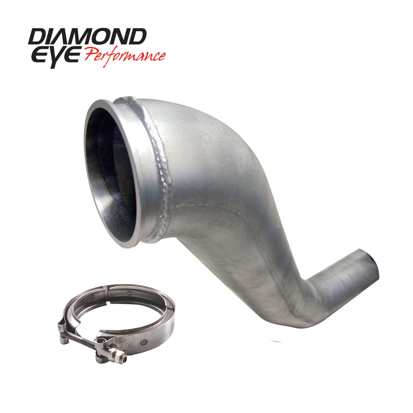 KIT 4in DOWNPIPE HX40 TURBO-DIRECT FLANGE W  V-BAND CLAMP ALUMINIZED DODGE 24 VALVE 5.9 CUMMINS 1998.5-2002 DOWNPIPE 4in TURBO-BACK SINGLE HX40 TURBO-DIRECT FLANGE ALUMINIZED DODGE 24 VALVE 5.9L CUMMINS 2500 3500 1998.5-2002