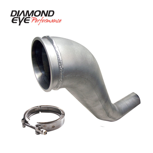KIT 4in DOWNPIPE HX40 TURBO-DIRECT FLANGE W  V-BAND CLAMP ALUMINIZED DODGE 24 VALVE 5.9 CUMMINS 1998.5-2002 DOWNPIPE 4in TURBO-BACK SINGLE HX40 TURBO-DIRECT FLANGE ALUMINIZED DODGE 24 VALVE 5.9L CUMMINS 2500 3500 1998.5-2002