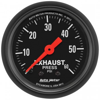 ~(1.3 lbs. 5X5X5)~ GAUGE EXHAUST PRESS 2 1/16 IN 60PSI MECHANICAL Z-SERIES