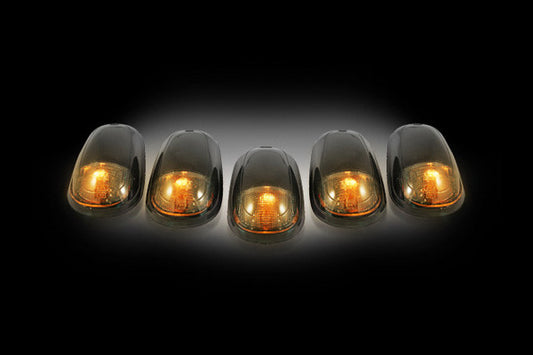 ~(4 lbs. 14X13X3)~ Dodge 03-19 Heavy-Duty 2500 and 3500 (5-Piece Set) Smoked Cab Roof Light Kit with White and Amber Strobe LEDs and White