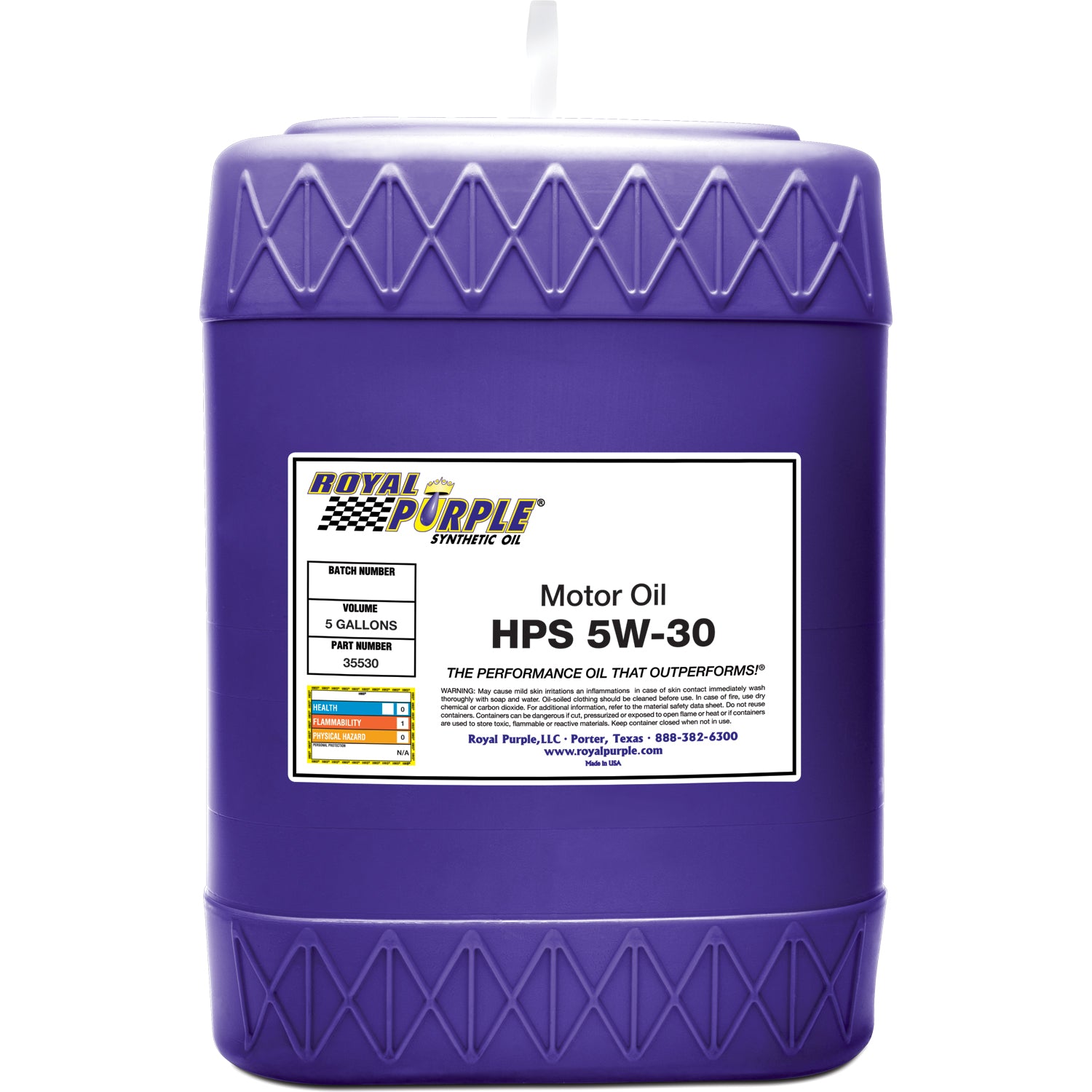 ~(39 lbs. 15X11X11)~ Royal Purple HPS 5W-30 High Performance Street Synthetic Motor Oil with Synerlec - 5 Gallon Pail