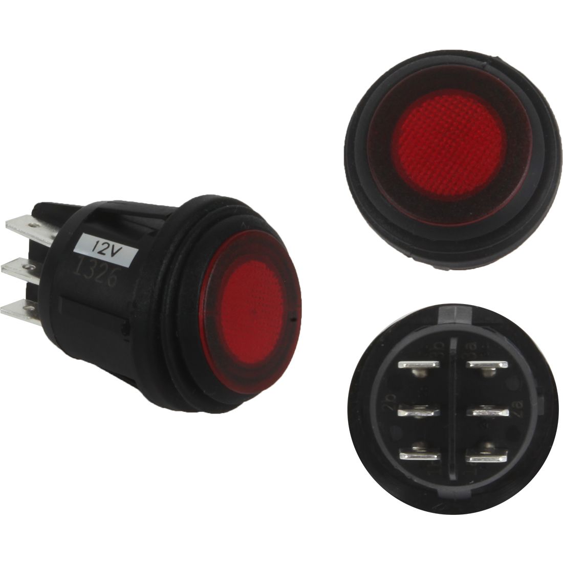 ~(1 lbs. 2X2X0)~ 3 POSITION ROCKER SWITCH RED