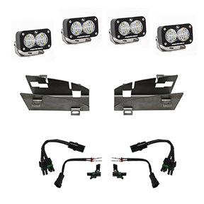 ~(1 lbs. 1X1X1)~ Dodge Ram Rebel 1500 19-On Dual S2 Fog Pocket Kit Baja Designs