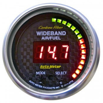 ~(0.6 lbs. 4X4X4)~ GAUGE AIR/FUEL RATIO-PRO 2 1/16 IN 10:1-20:1 DIGITAL W/ PK and WRN CARBON FIBER