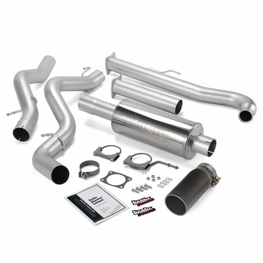 ~(84 lbs. 37X35X10)~ Monster Exhaust System S/S-Black Tip - 2001-04 Chevy 6.6L Ec/Cclb