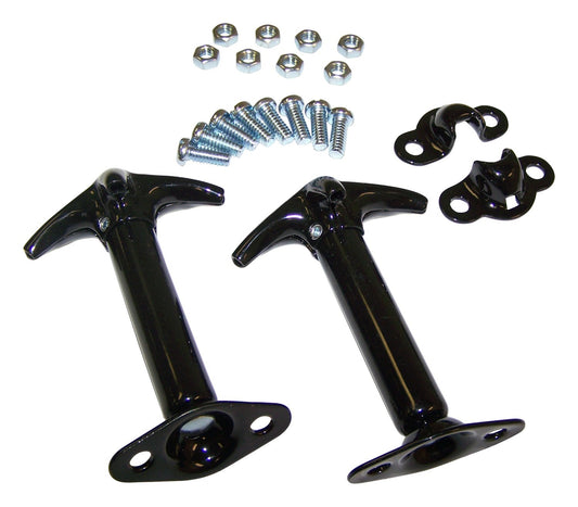 ~(10 lbs. 4X4X1)~ CrownVintage Jeep Hood Catch Kit - Black