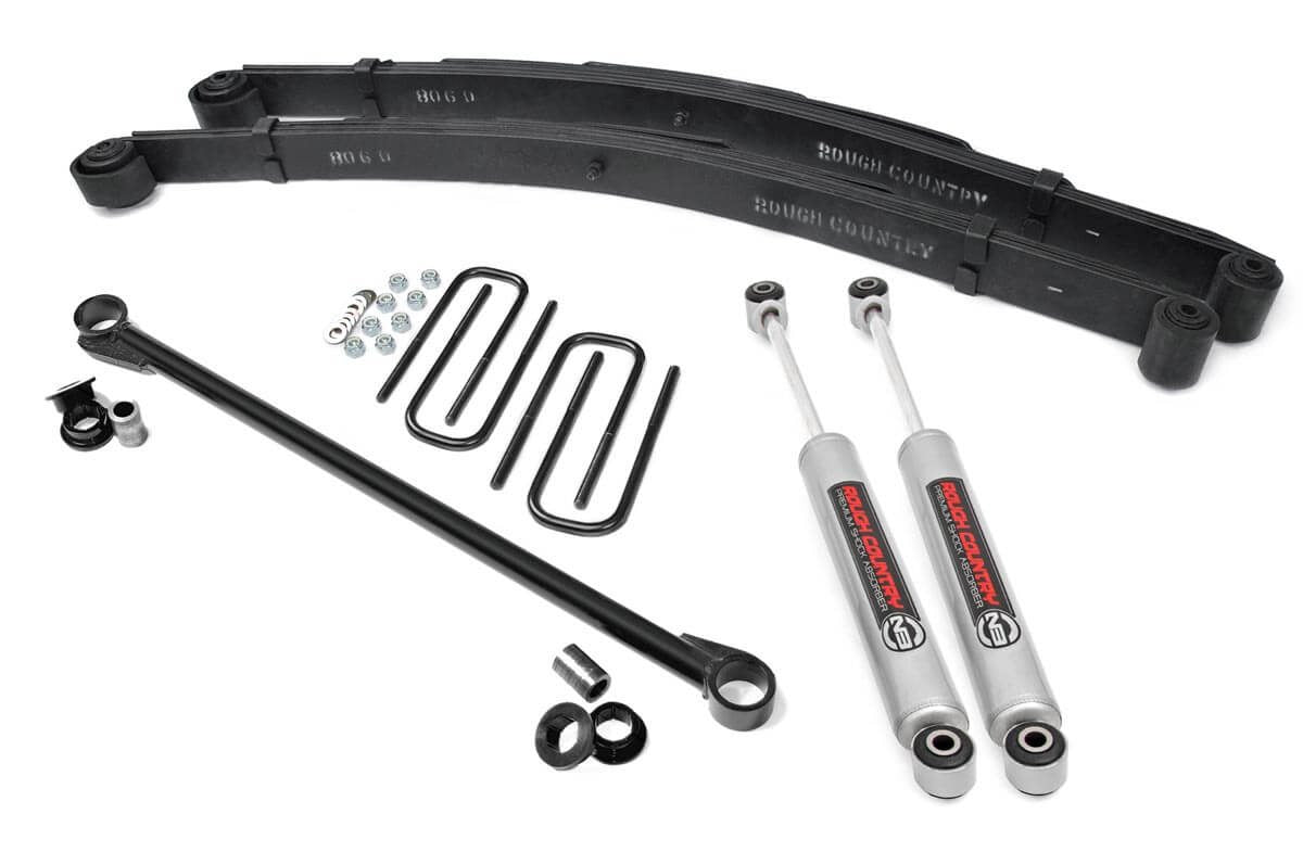 1x 489BOX1 2x 8060 2.5 Inch Leveling Kit   Leaf Spring   Ford Super Duty 4WD (99-04)