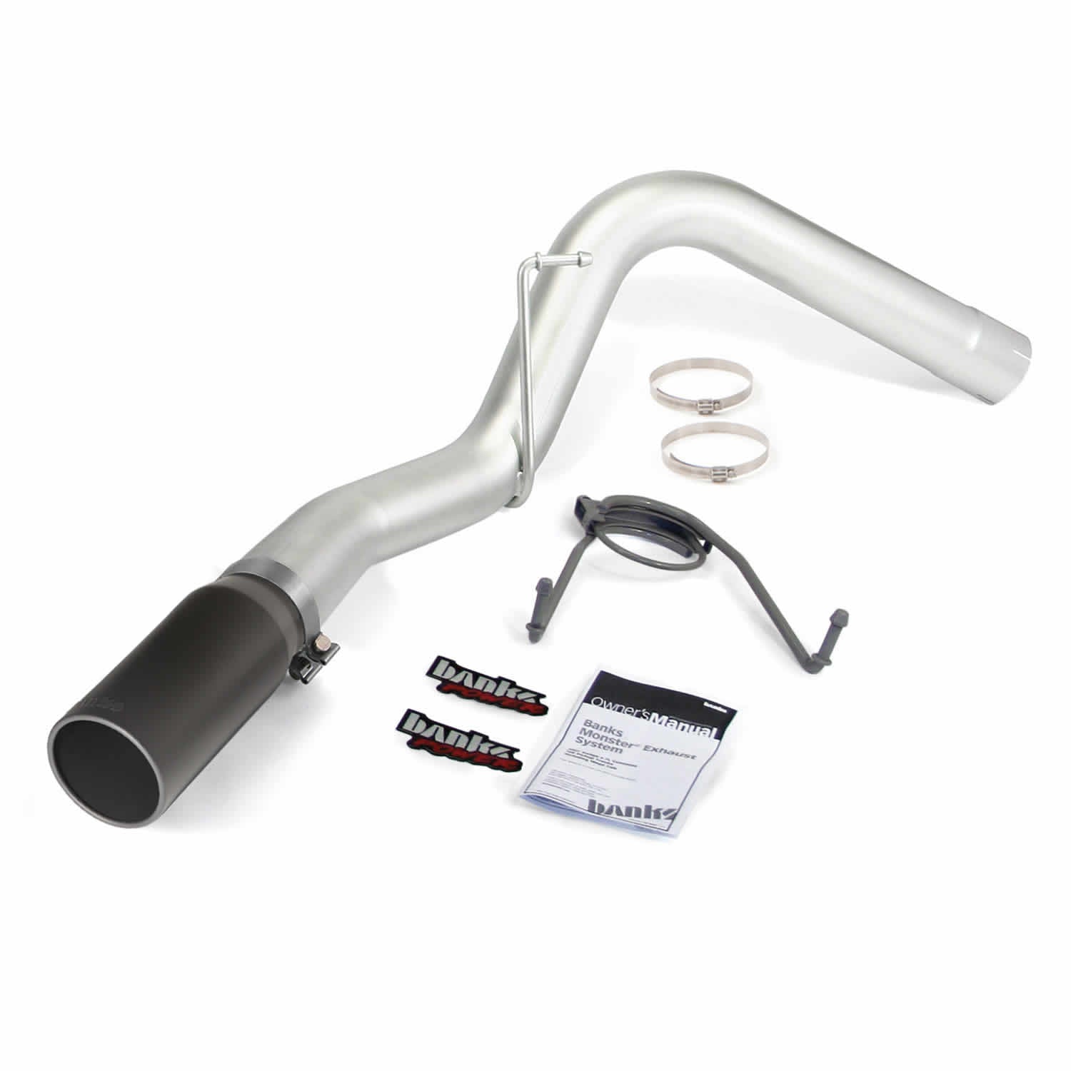 ~(36 lbs. 39X14X11)~ Monster Exhaust 4.0 Single S/S-Black Tip - 2013-18 Ram 6.7L CCSB