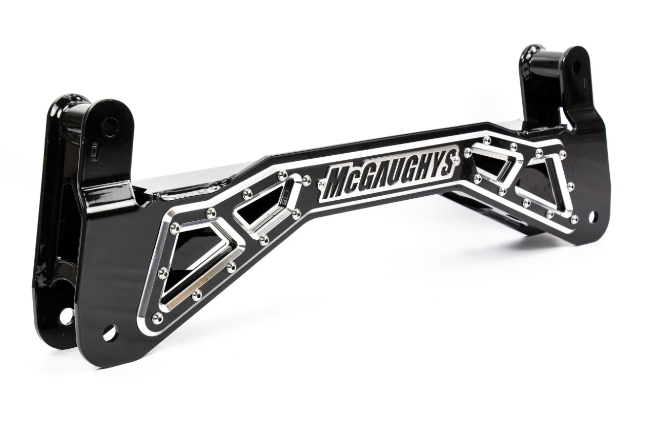 ~(5 lbs. 24X10X2)~ 2007-17 GM 1500 Truck 2WD/4WD 7 in SS Lift Kit Crossmember Billet Face Place (Bengal Black Gloss powder-coat with machined details) (1 plate)