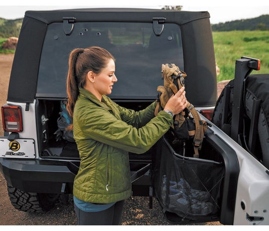 ~(15 lbs. 27X20X7)~ RoughRider Tailgate Shelf Black Jeep 07-17 Wrangler 2-Dr/4-Dr