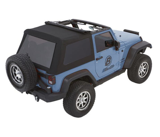 ~(63 lbs. 60X27X7)~ Trektop NX Glide Twill Jeep 07-17 Wrangler 2-Door; includes convertible top folding frame
