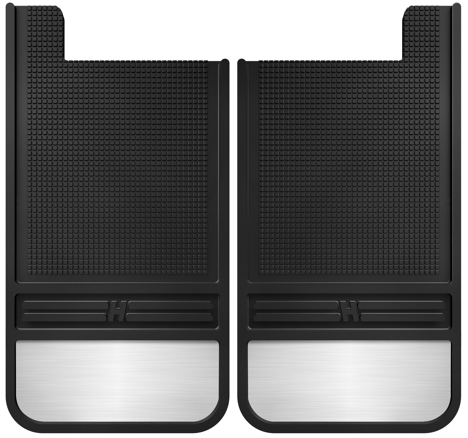 ~(8 lbs. 23X12X1)~ MudDog Mud FlapsRubber Rear Mud Flaps - 12IN w/ WeightRubberBlack