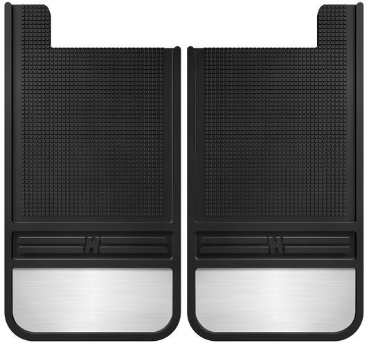 ~(8 lbs. 23X12X1)~ MudDog Mud FlapsRubber Rear Mud Flaps - 12IN w/ WeightRubberBlack
