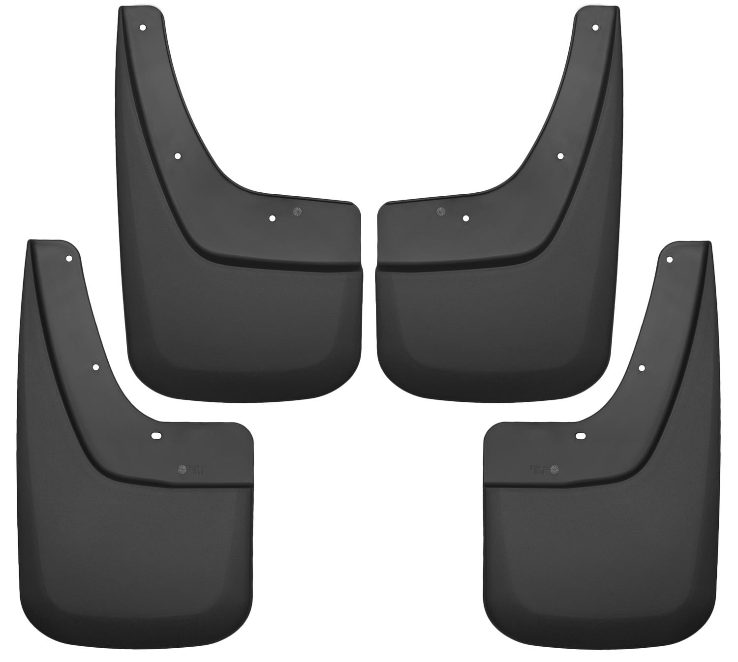 ~(4.3 lbs. 20X13X5)~ Custom Mud GuardsFront and Rear Mud Guard SetTPO - Thermoplastic OlefinBlack