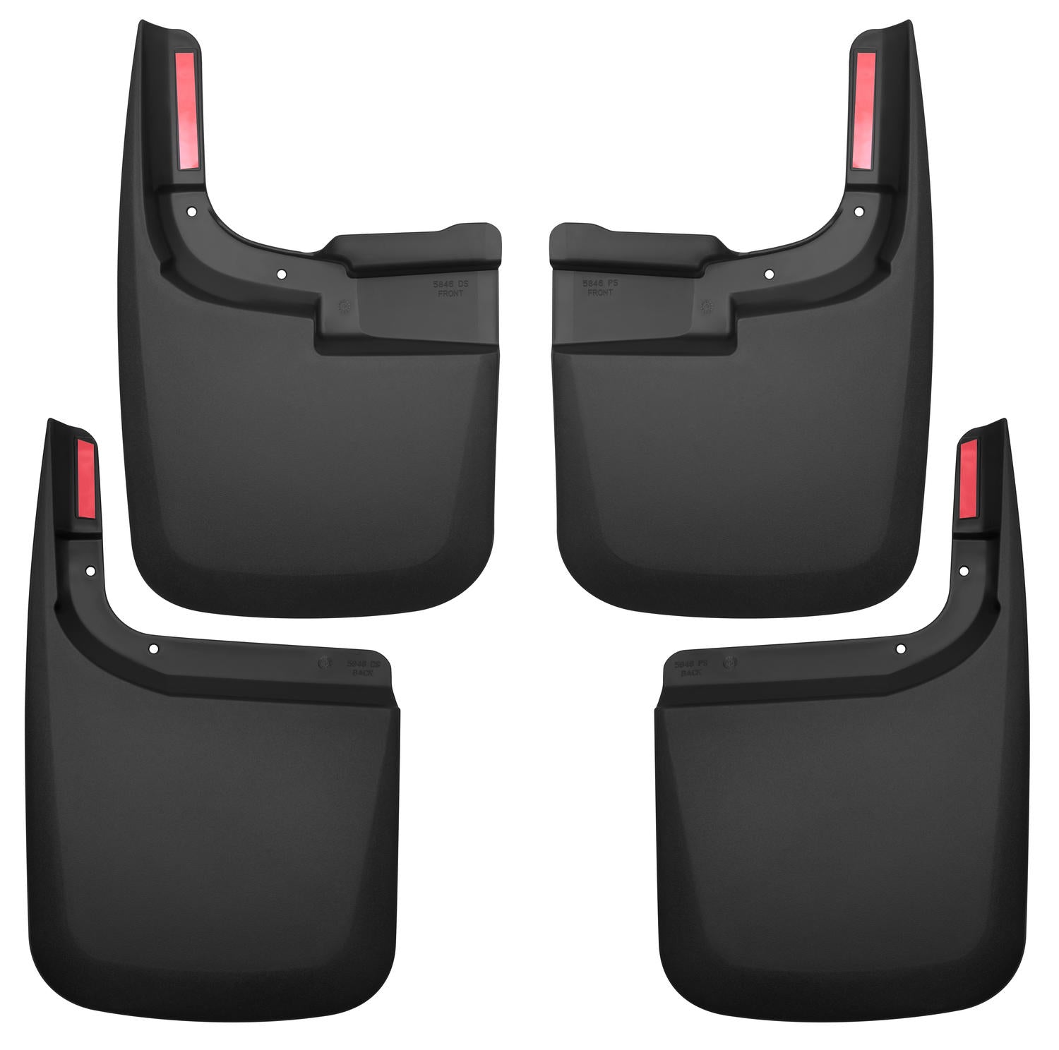 ~(4.5 lbs. 19X13X5)~ Custom Mud GuardsFront and Rear Mud Guard SetTPO - Thermoplastic OlefinBlack