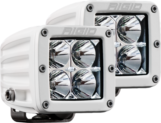 ~(4 lbs. 8X6X6)~ WHITE D-SERIES PRO FLOOD SURFACE MOUNT  PAIR