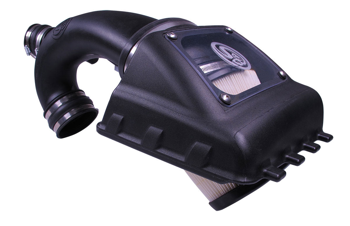 ~(13.2 lbs. 24X15X14)~ Cold Air Intake For 11-14 Ford F150 V6-3.5L Ecoboost Dry Dry Extendable White S B