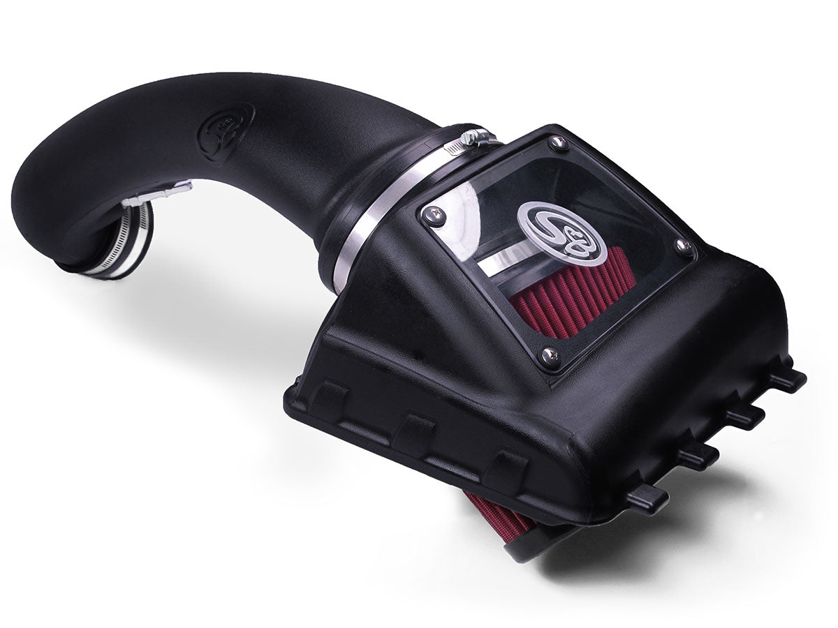 ~(12.6 lbs. 24X15X14)~ Cold Air Intake For 11-14 Ford F150 V8-5.0L Oiled Cotton Cleanable Red S B
